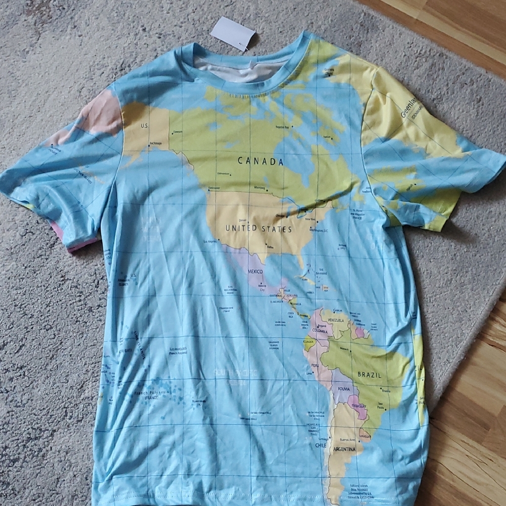 Kyku Multicolor World Map Tee